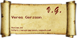 Veres Gerzson névjegykártya